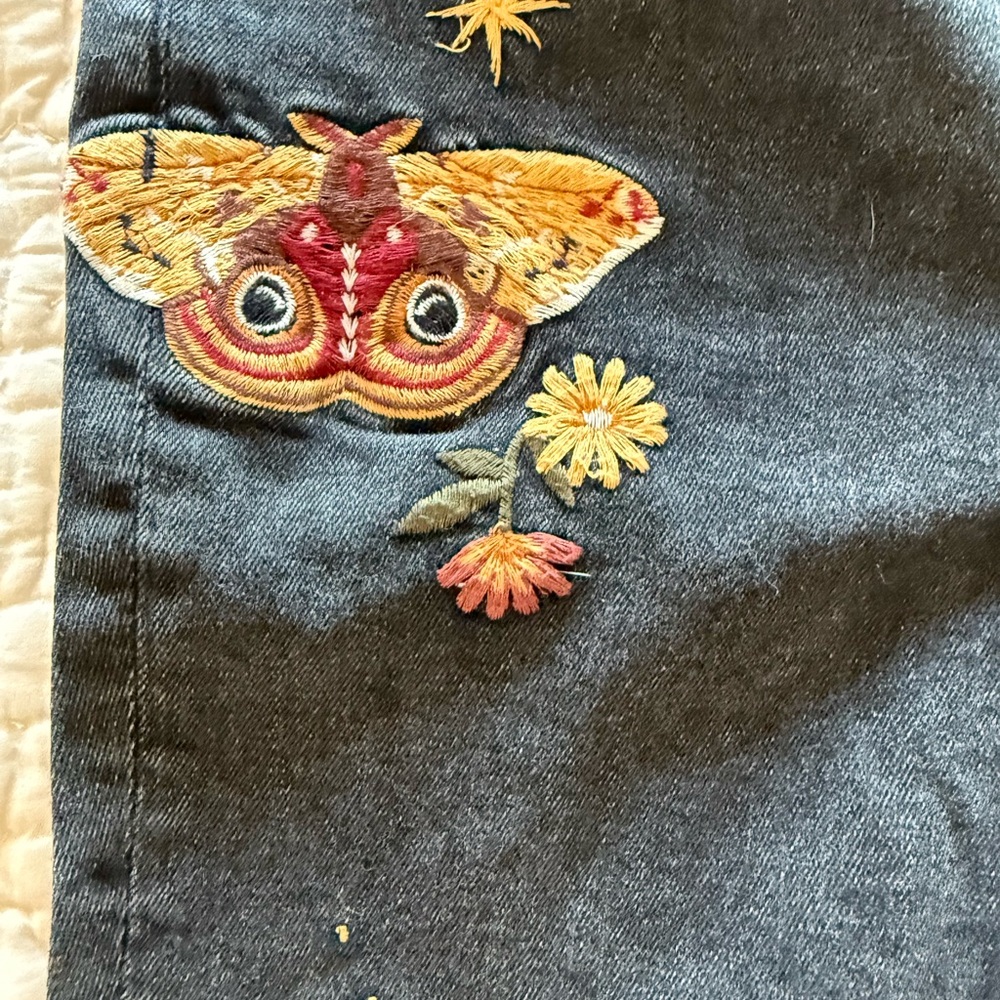 RARE DRIFTWOOD Farrah hallucination Black Flare Jeans with witchy Embroidery - Picture 7 of 9